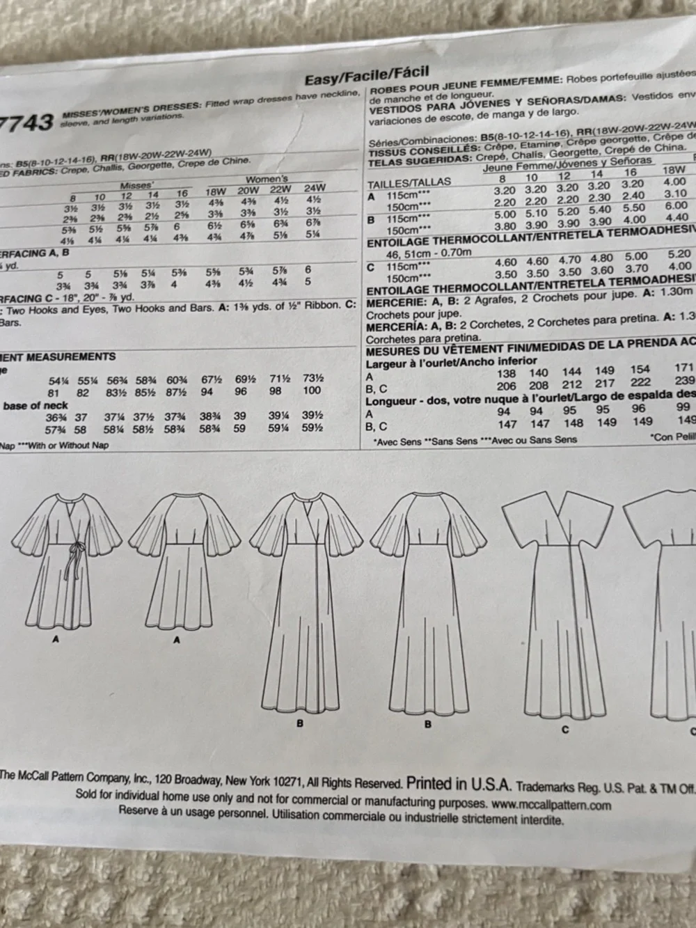 McCalls Pattern M7743 RR by Khaliah Ali for Women’s Dresses